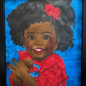 Vibrant Child Portrait with Red and Blue Accents